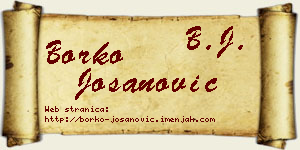 Borko Jošanović vizit kartica